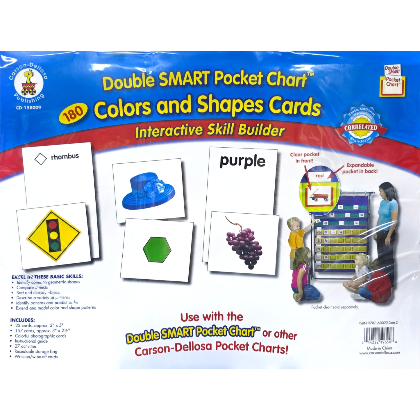Double SMART Pocket Chart - Colors and Shapes Cards