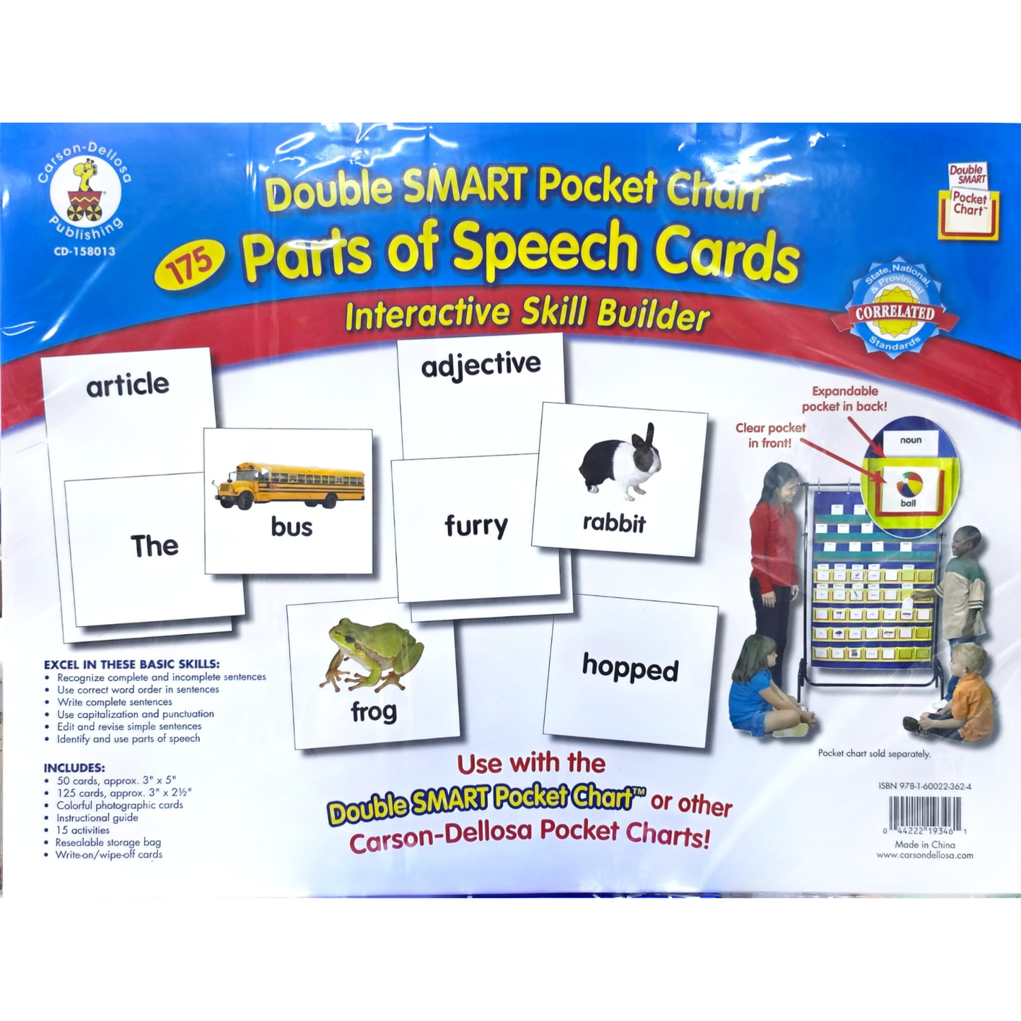 Double SMART Pocket Chart - Parts of Speech Cards